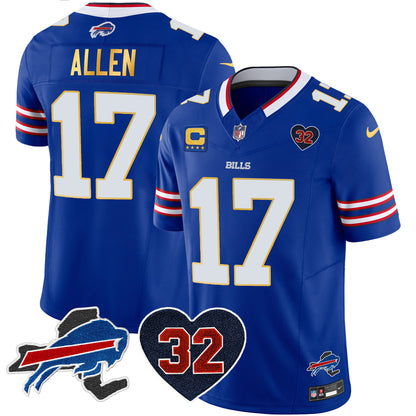Men's Bills O.J. Simpson Patch Gold Trim Vapor Limited Jersey - All Stitched
