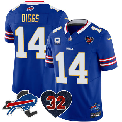 Men's Bills O.J. Simpson Patch Gold Trim Vapor Limited Jersey - All Stitched