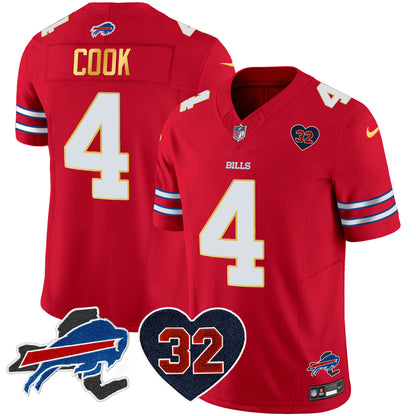 Men's Bills O.J. Simpson Patch Gold Trim Vapor Limited Jersey - All Stitched
