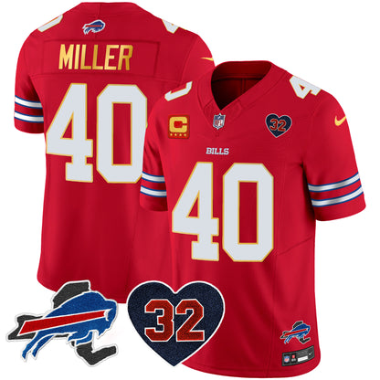 Men's Bills O.J. Simpson Patch Gold Trim Vapor Limited Jersey - All Stitched