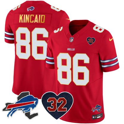 Men's Bills O.J. Simpson Patch Gold Trim Vapor Limited Jersey - All Stitched