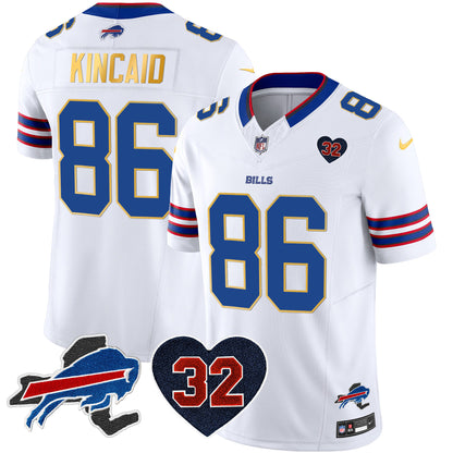 Men's Bills O.J. Simpson Patch Gold Trim Vapor Limited Jersey - All Stitched
