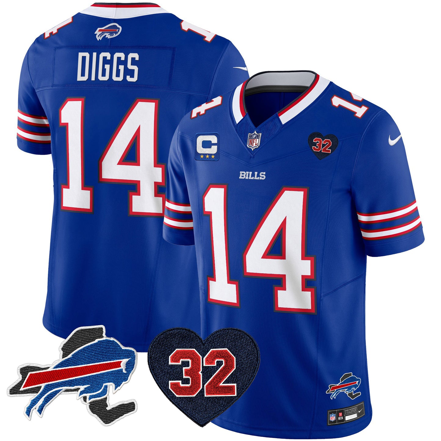 Men's Bills O.J. Simpson Patch Vapor Limited Jersey - All Stitched