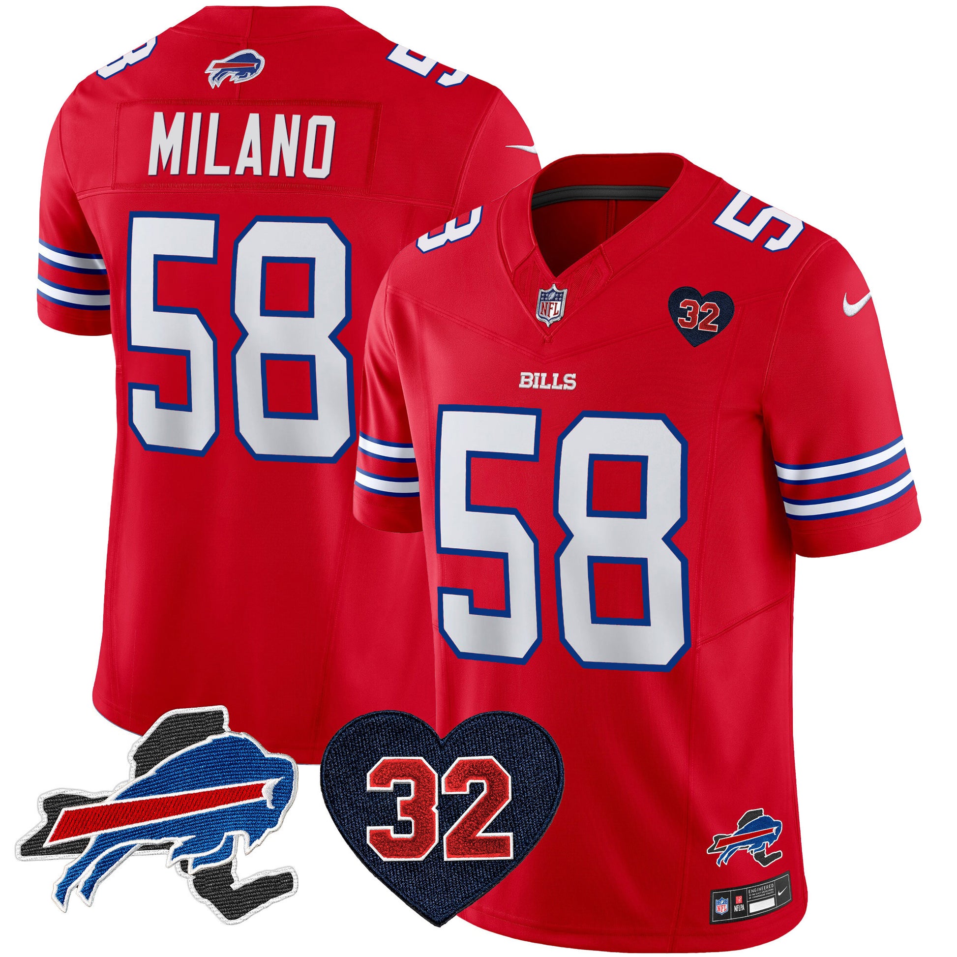 Men's Bills O.J. Simpson Patch Vapor Limited Jersey - All Stitched