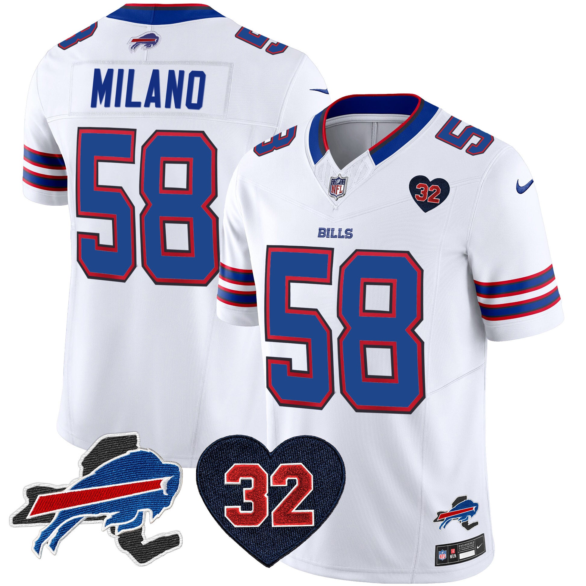 Men's Bills O.J. Simpson Patch Vapor Limited Jersey - All Stitched