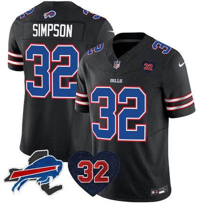Men's Bills O.J. Simpson Patch Vapor Limited Jersey - All Stitched