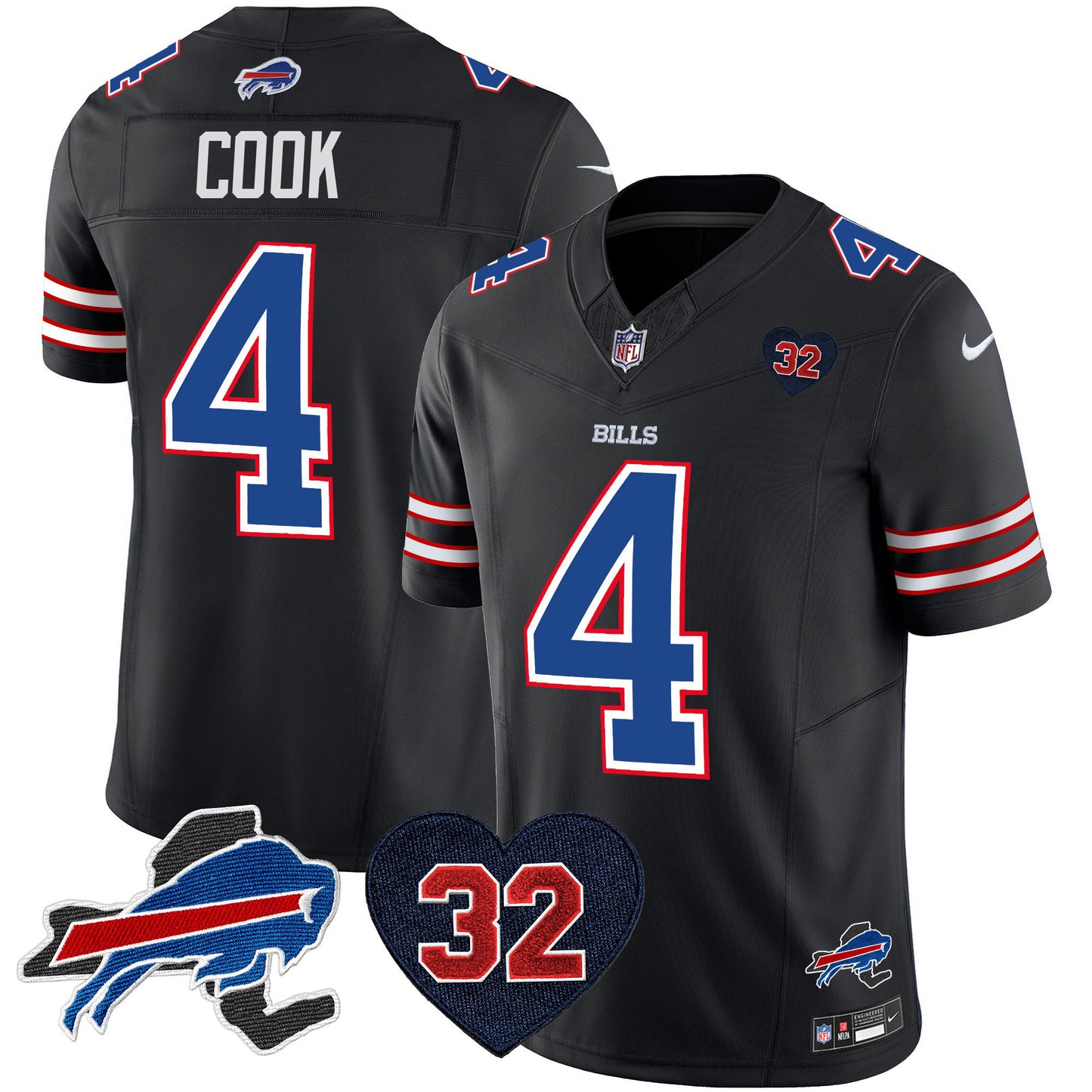 Men's Bills O.J. Simpson Patch Vapor Limited Jersey - All Stitched