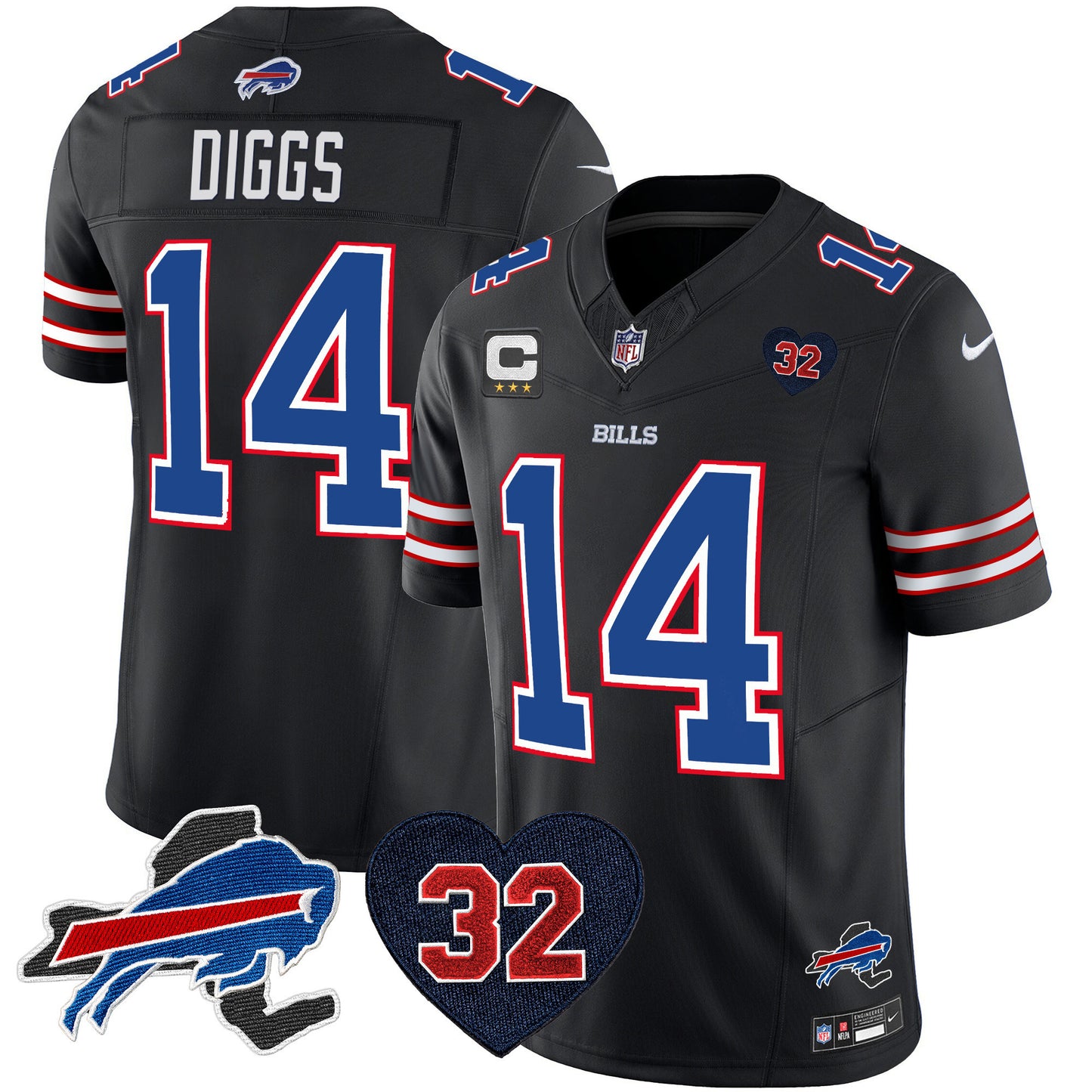Men's Bills O.J. Simpson Patch Vapor Limited Jersey - All Stitched