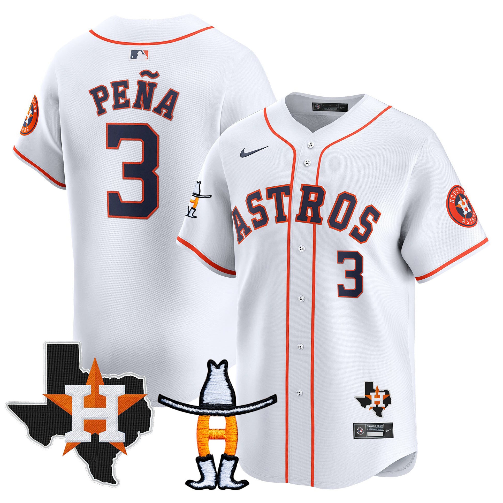 Men's Houston Astros Houston Rodeo Patch Vapor Premier Limited Jersey V2 - All Stitched