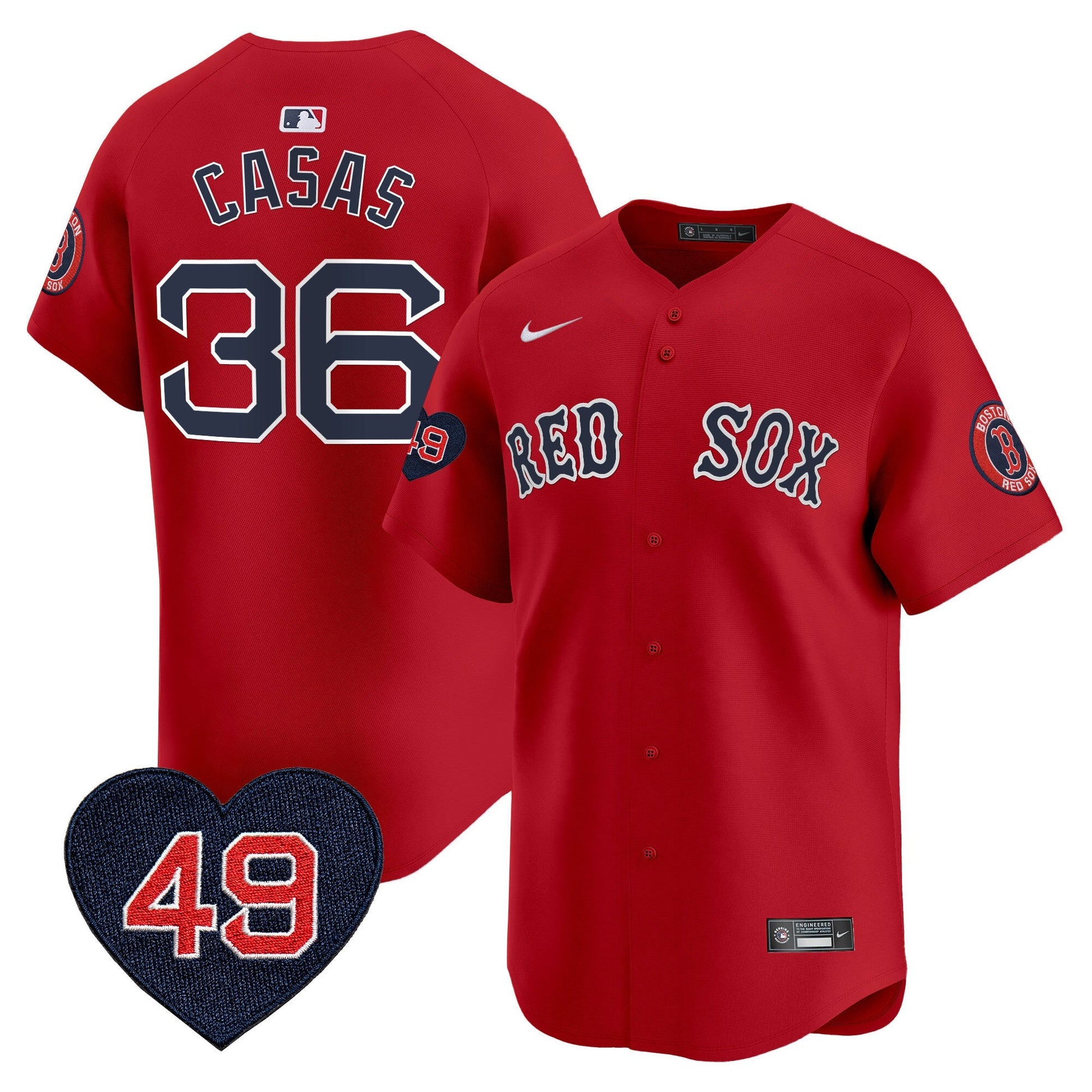 BOS Tim Wakefield Patch Vapor Premier Limited Jersey - All Stitched