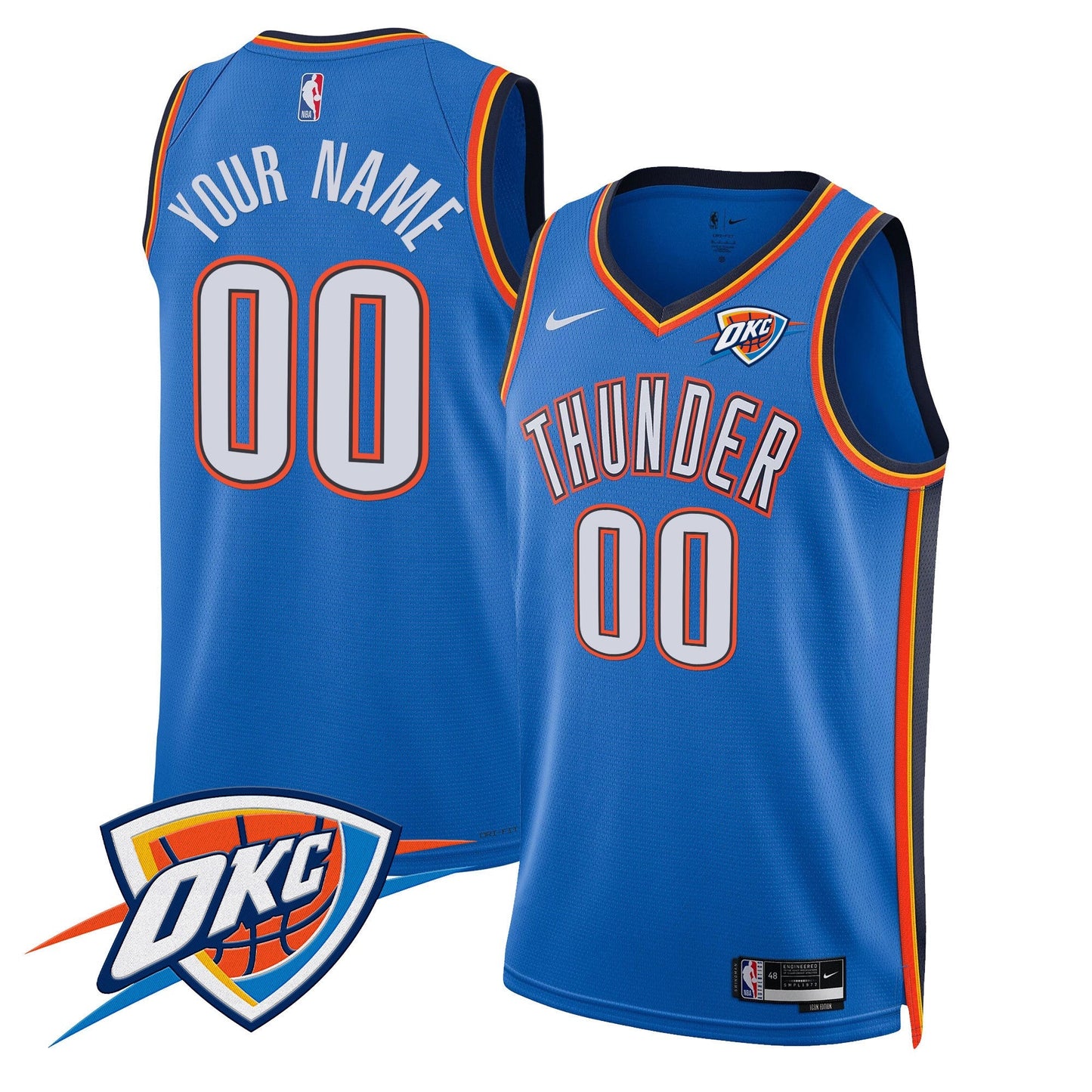 Oklahoma City Thunder Swingman Custom Jersey V2 - All Stitched