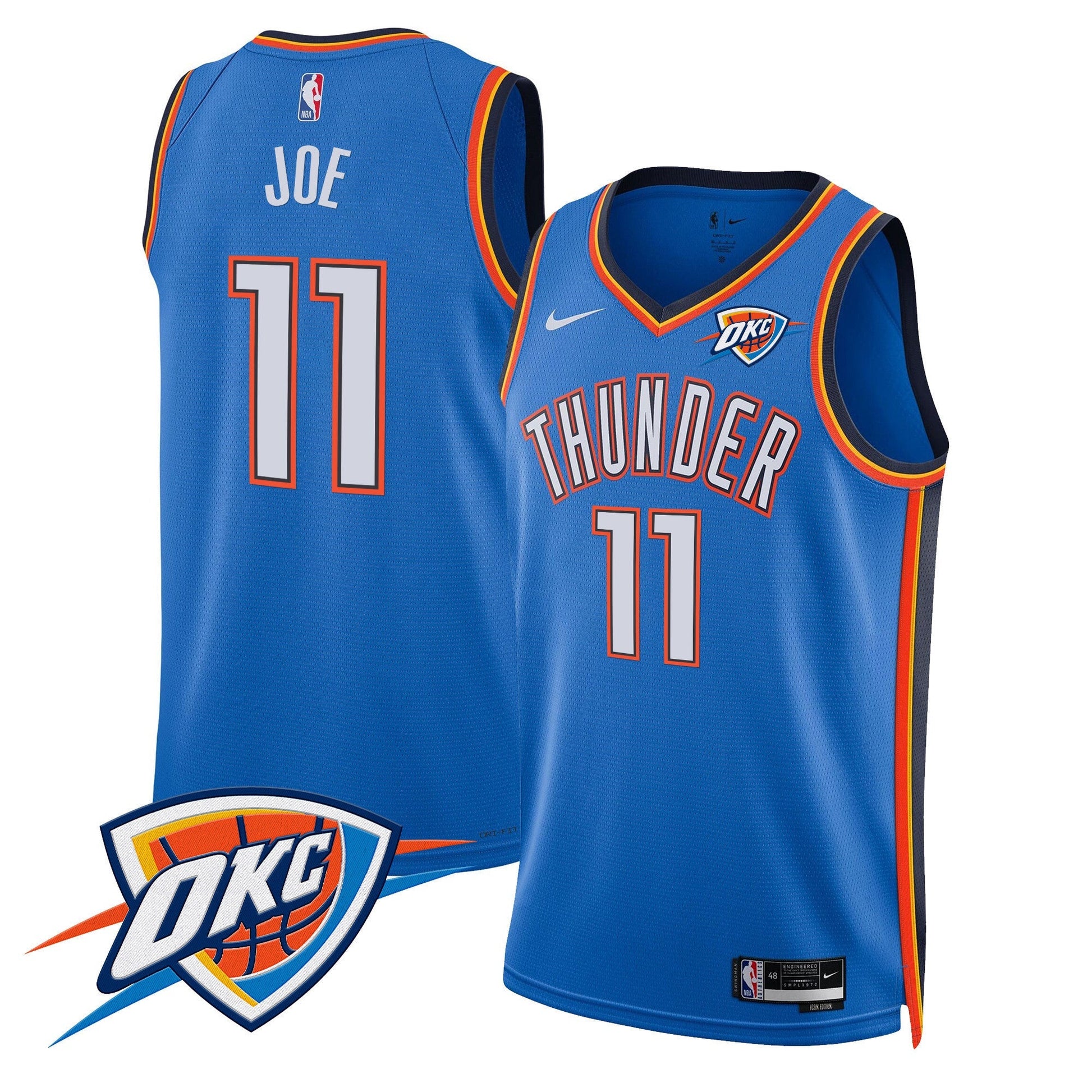 Men's Oklahoma City Thunder Swingman Jersey V2 - All Stitched