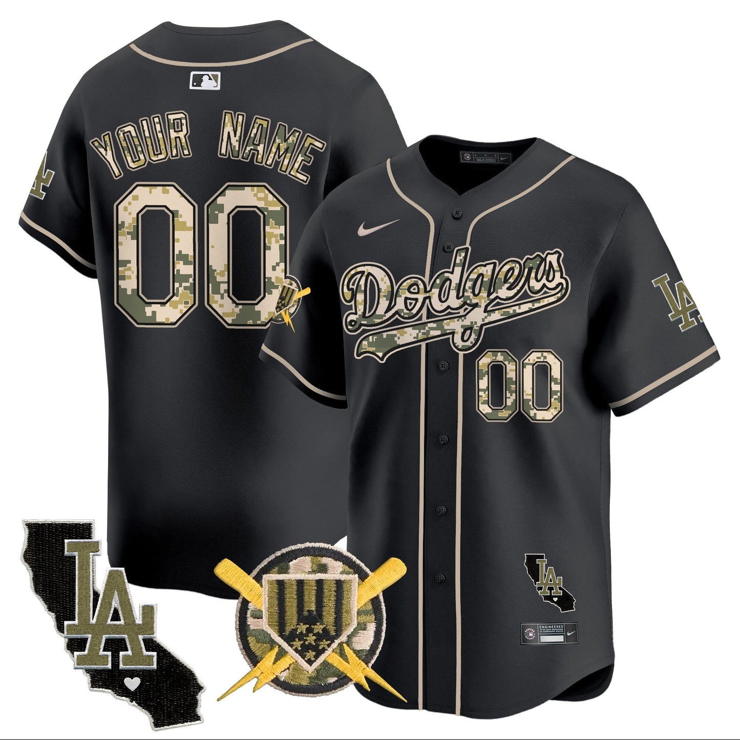 Dodgers Armed Forces Day Vapor Premier Limited Custom Jersey - All Stitched