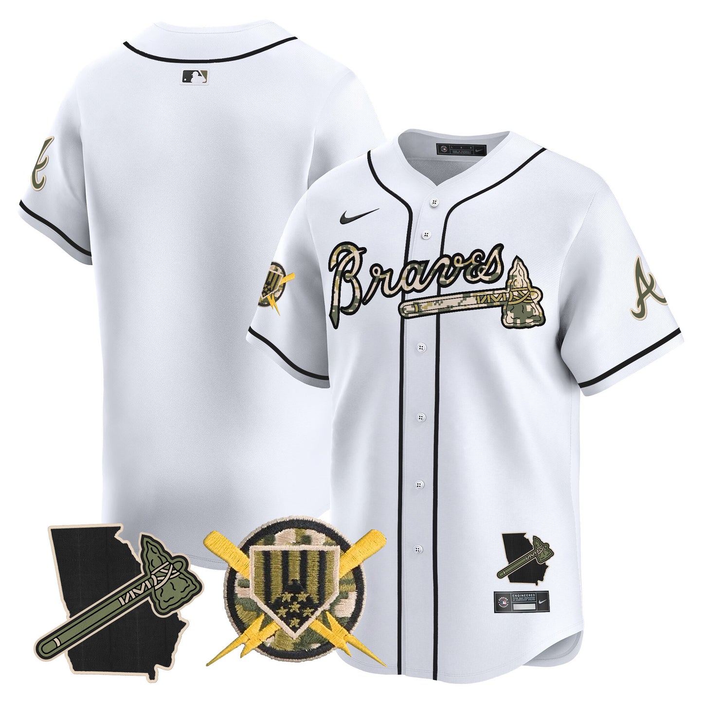 Men's Atlanta Braves Armed Forces Day Vapor Premier Limited Jersey - All Stitched