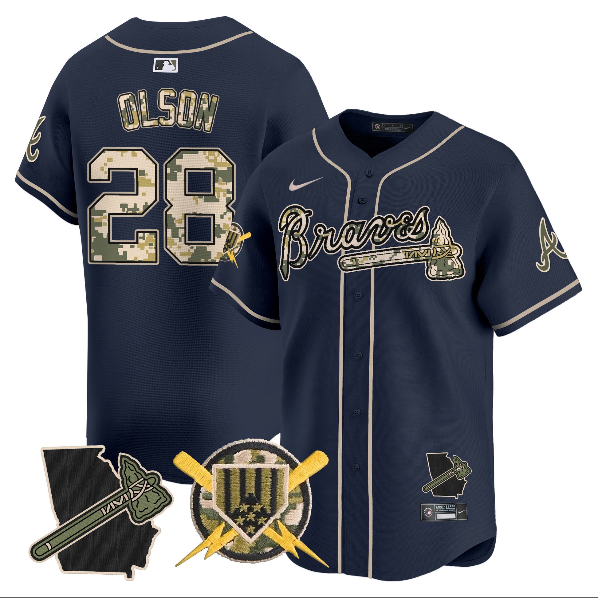 Men's Atlanta Braves Armed Forces Day Vapor Premier Limited Jersey - All Stitched