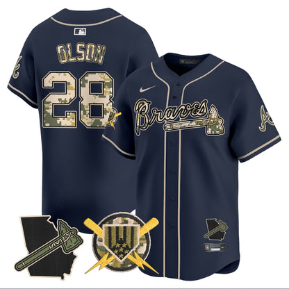 Men's Atlanta Braves Armed Forces Day Vapor Premier Limited Jersey - All Stitched