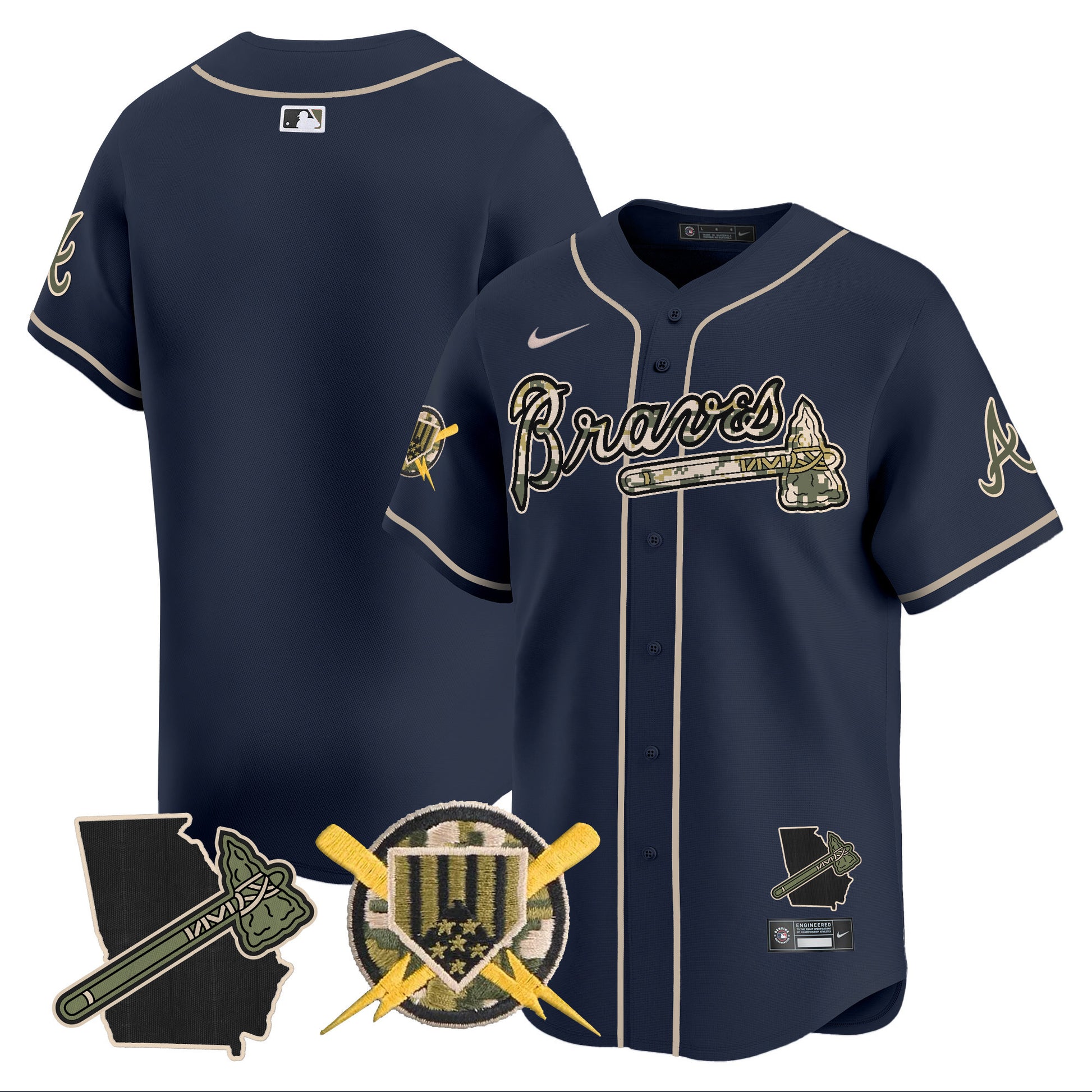 Men's Atlanta Braves Armed Forces Day Vapor Premier Limited Jersey - All Stitched