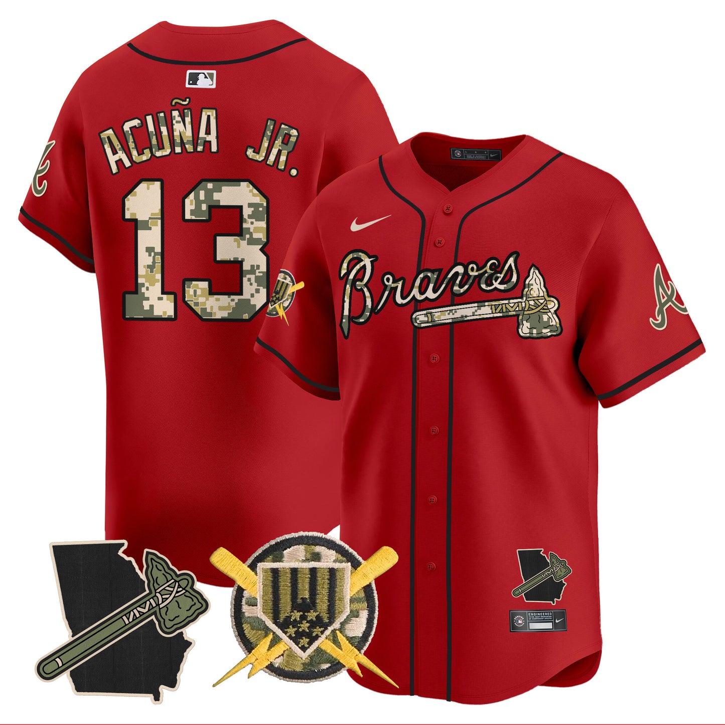 Men's Atlanta Braves Armed Forces Day Vapor Premier Limited Jersey - All Stitched