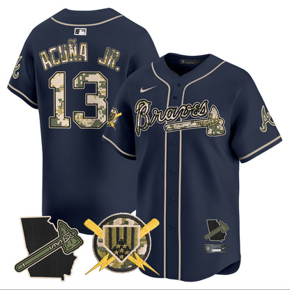 Men's Atlanta Braves Armed Forces Day Vapor Premier Limited Jersey - All Stitched