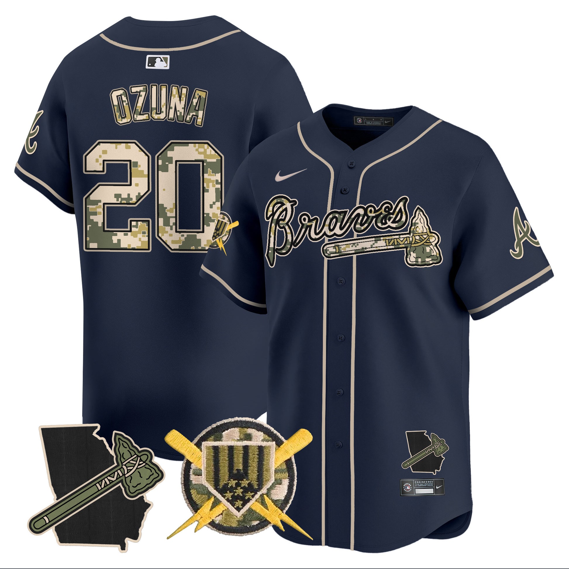 Men's Atlanta Braves Armed Forces Day Vapor Premier Limited Jersey - All Stitched