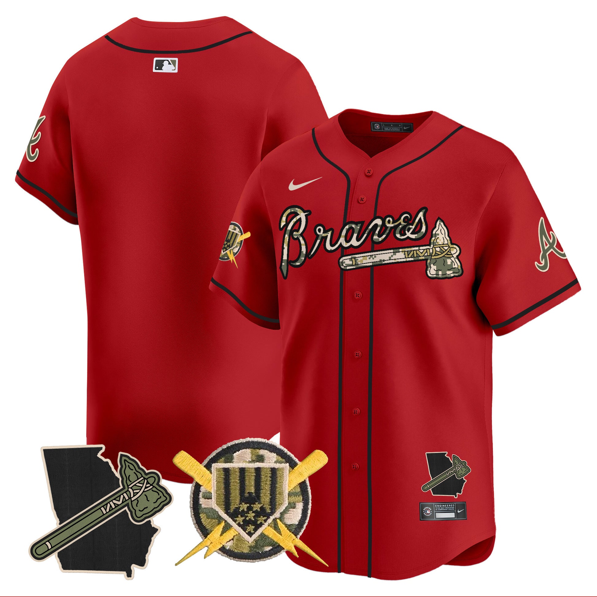 Men's Atlanta Braves Armed Forces Day Vapor Premier Limited Jersey - All Stitched