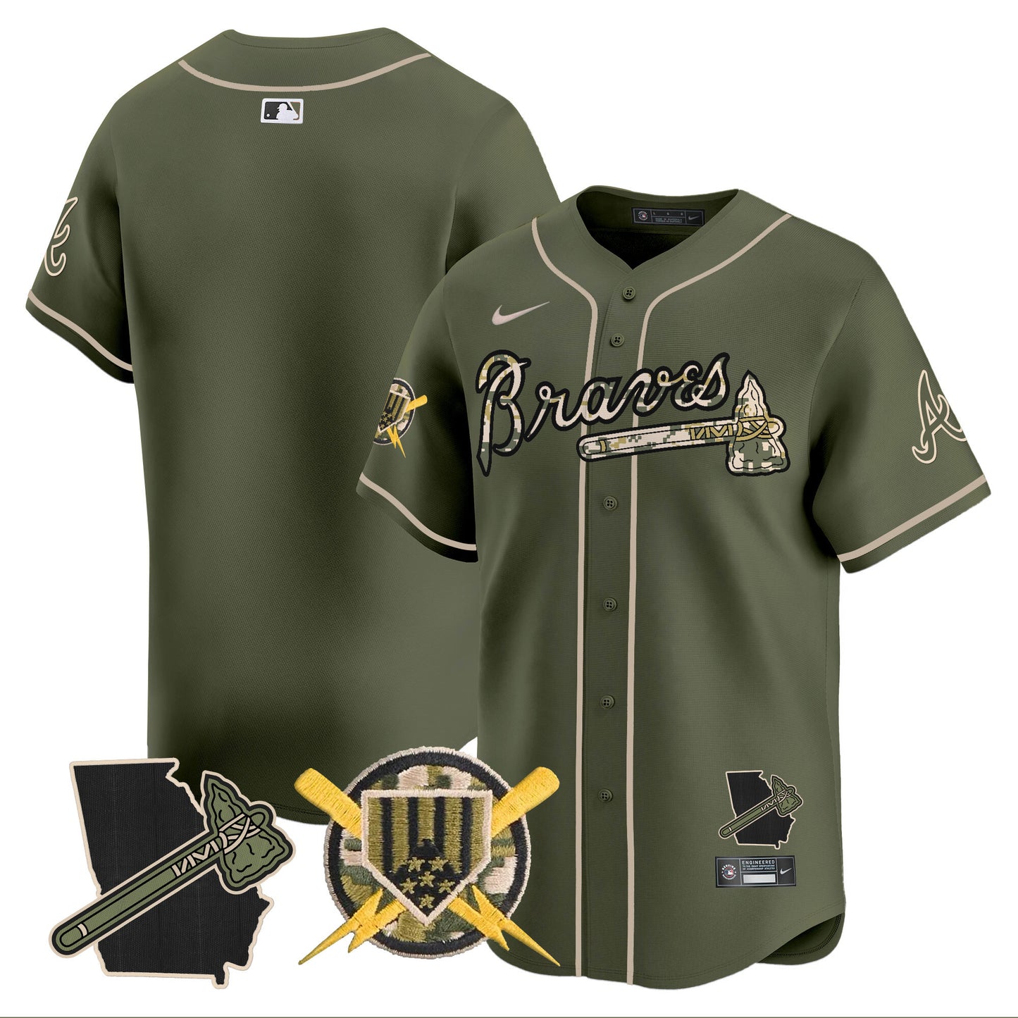 Men's Atlanta Braves Armed Forces Day Vapor Premier Limited Jersey - All Stitched