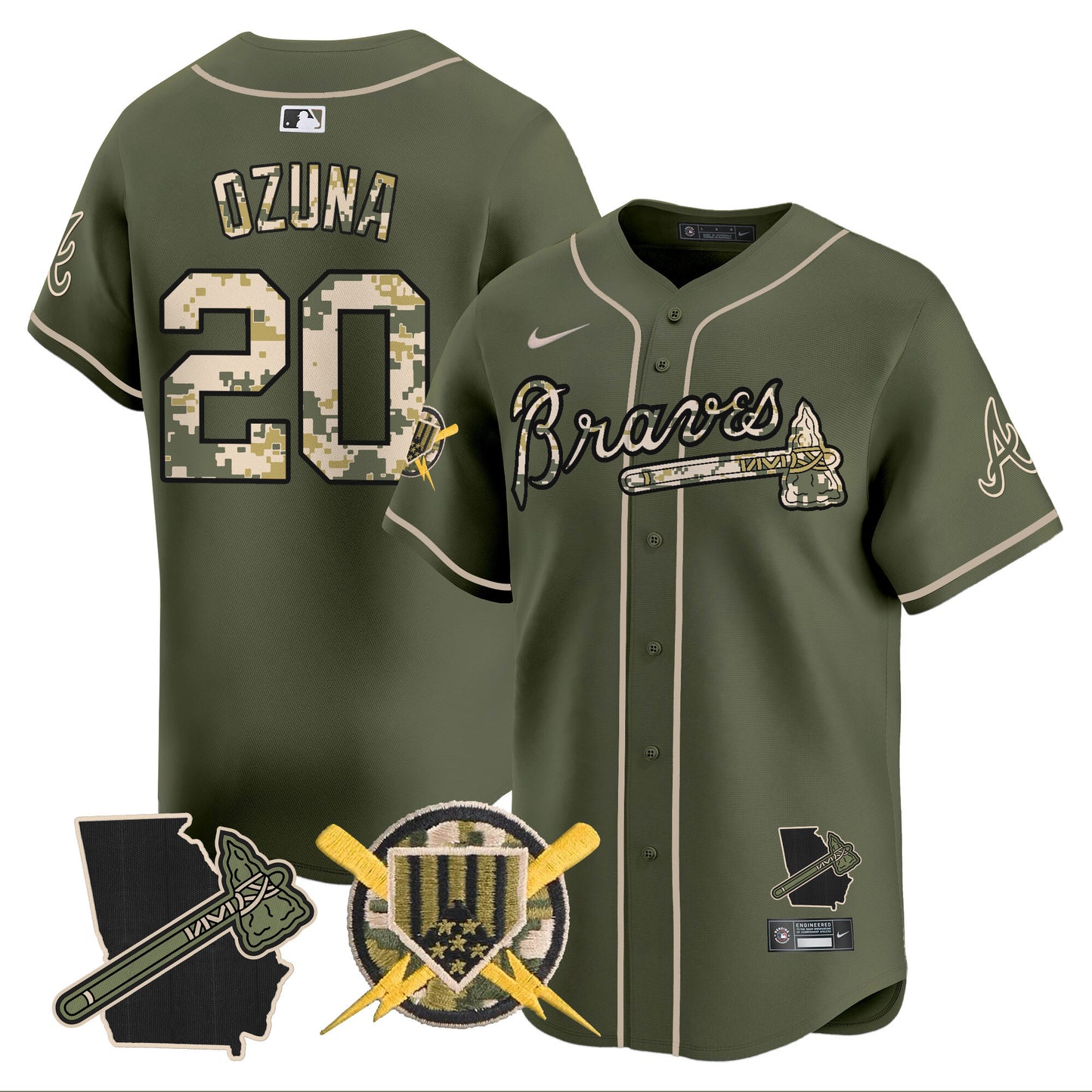 Men's Atlanta Braves Armed Forces Day Vapor Premier Limited Jersey - All Stitched