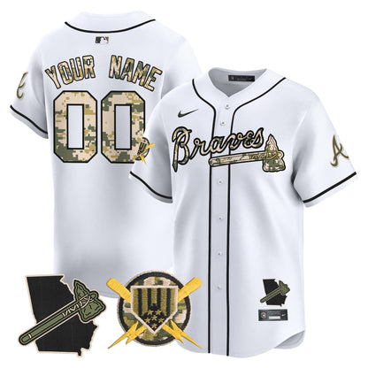 Atlanta Braves Armed Forces Day Vapor Premier Limited Custom Jersey - All Stitched