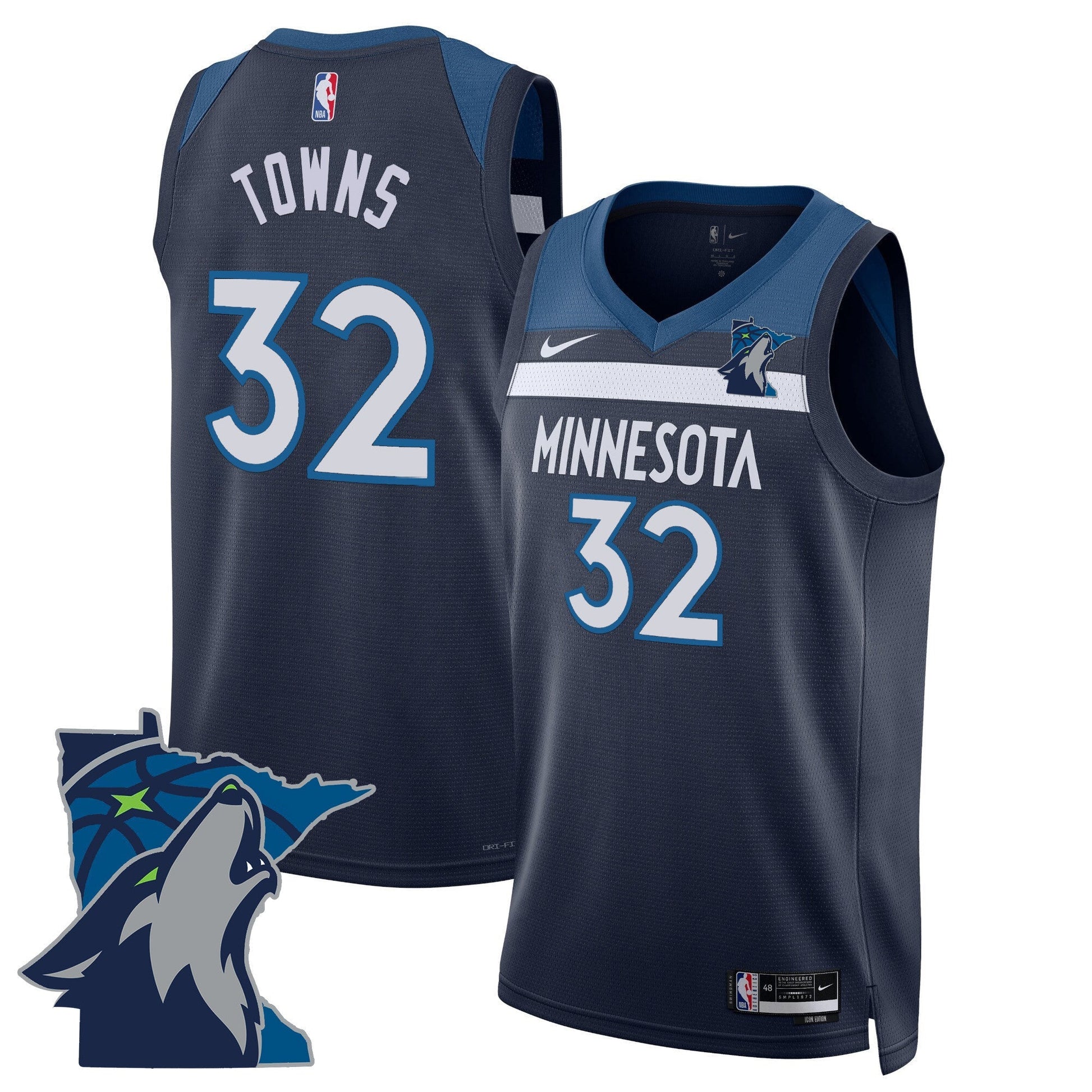Men's Minnesota Timberwolves Swingman Jersey - Minnesota Patch - All Stitched