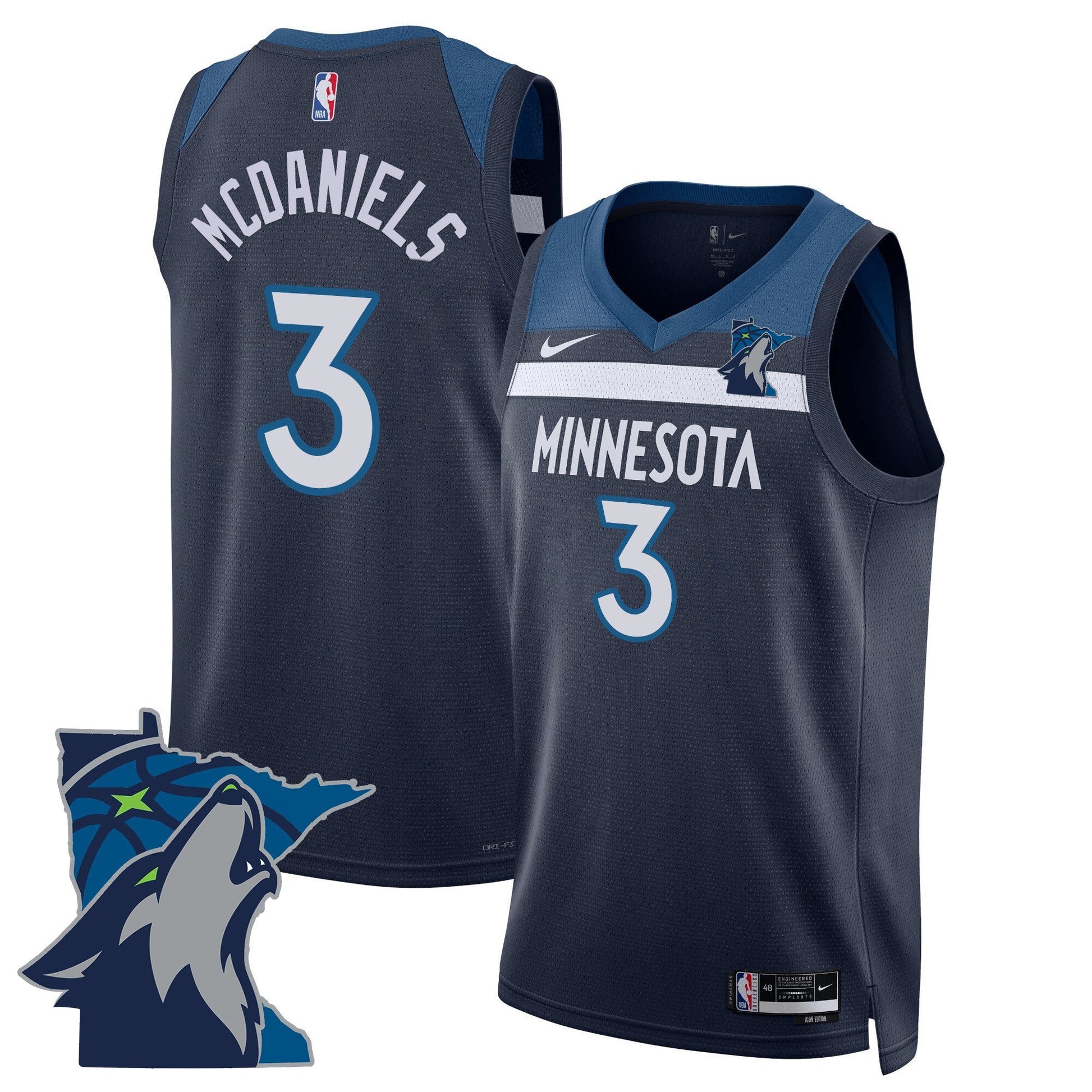 Men's Minnesota Timberwolves Swingman Jersey - Minnesota Patch - All Stitched