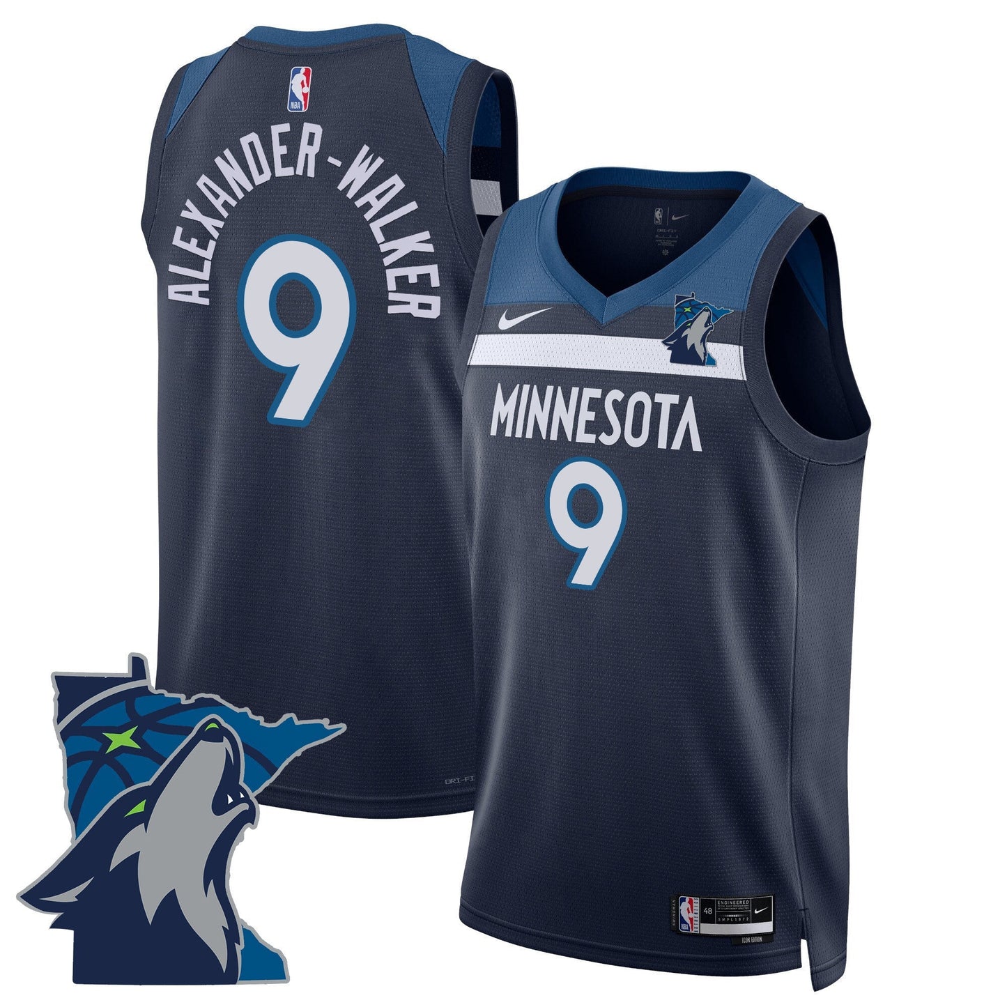 Men's Minnesota Timberwolves Swingman Jersey - Minnesota Patch - All Stitched