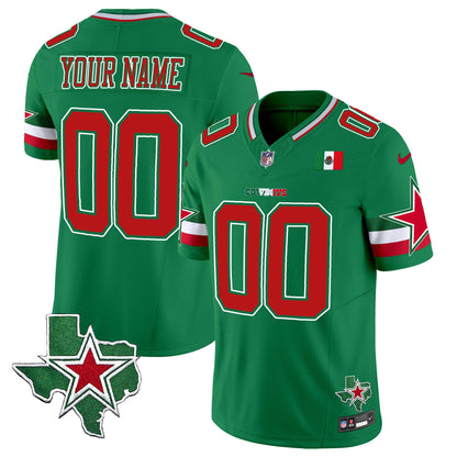 Dallas Cowboys 2025 Mexico Vapor Limited Custom Jersey - All Stitched