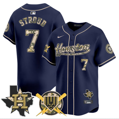 Men's Astros Armed Forces Day Vapor Premier Limited Jersey - All Stitched