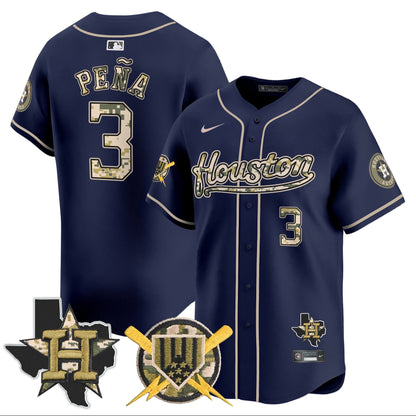 Men's Astros Armed Forces Day Vapor Premier Limited Jersey - All Stitched