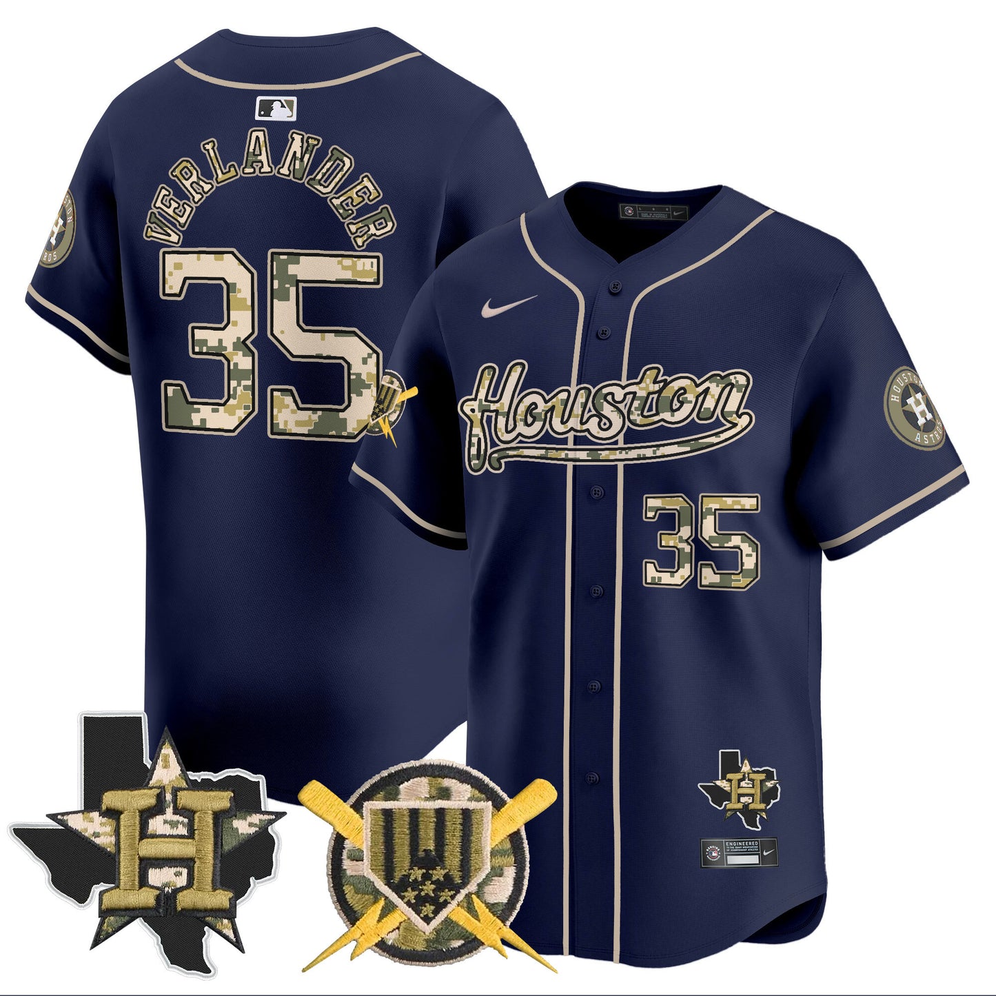 Men's Astros Armed Forces Day Vapor Premier Limited Jersey - All Stitched