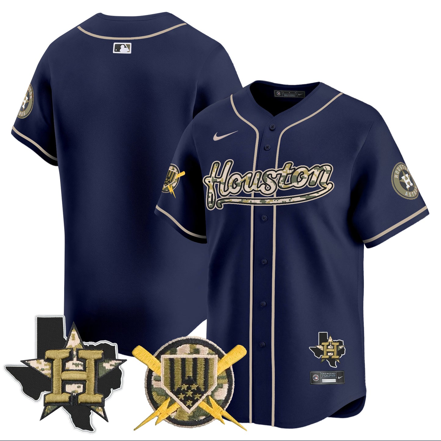 Men's Astros Armed Forces Day Vapor Premier Limited Jersey - All Stitched