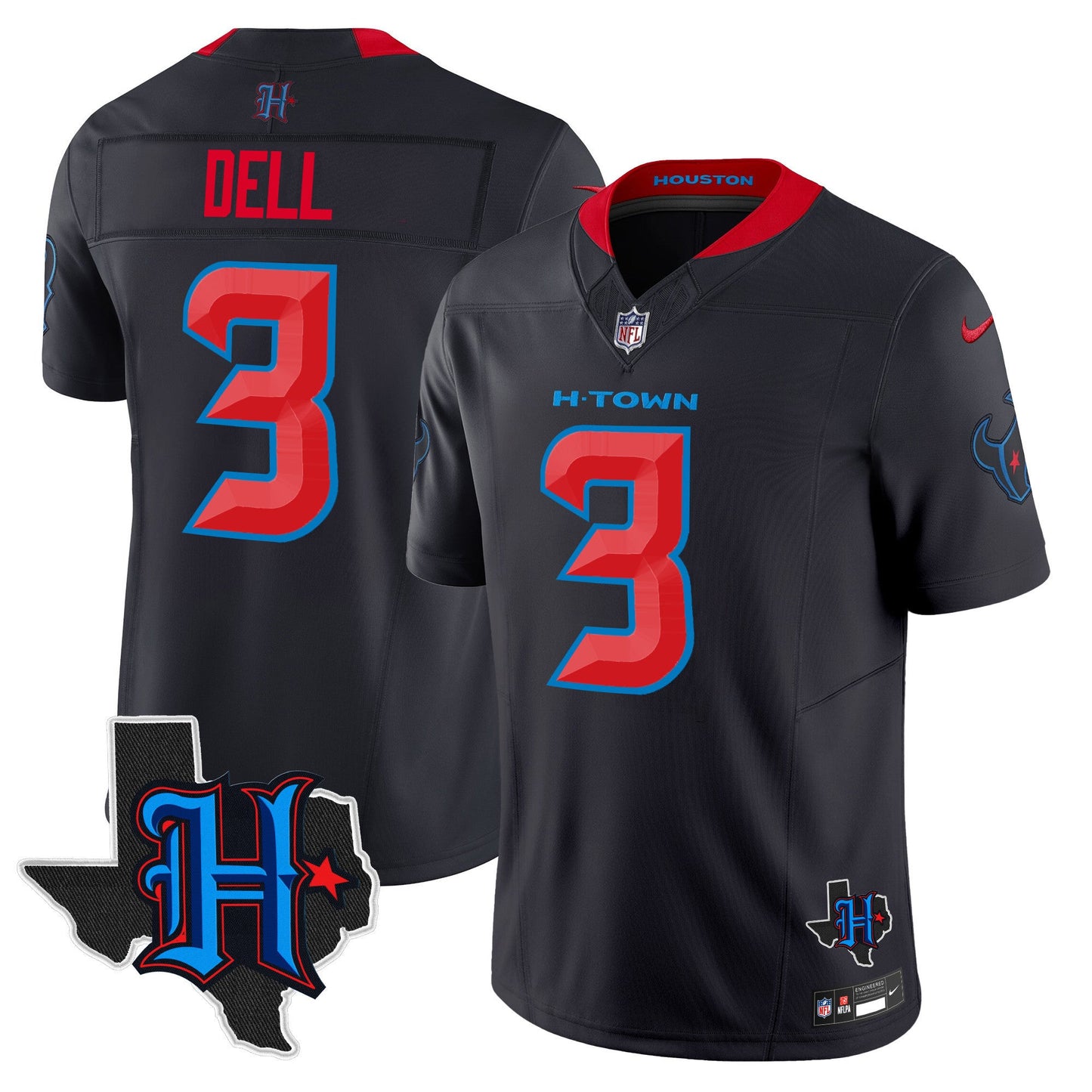 Men's Houston Texans 2024 Texas Patch Vapor Limited Jersey - All Stitched