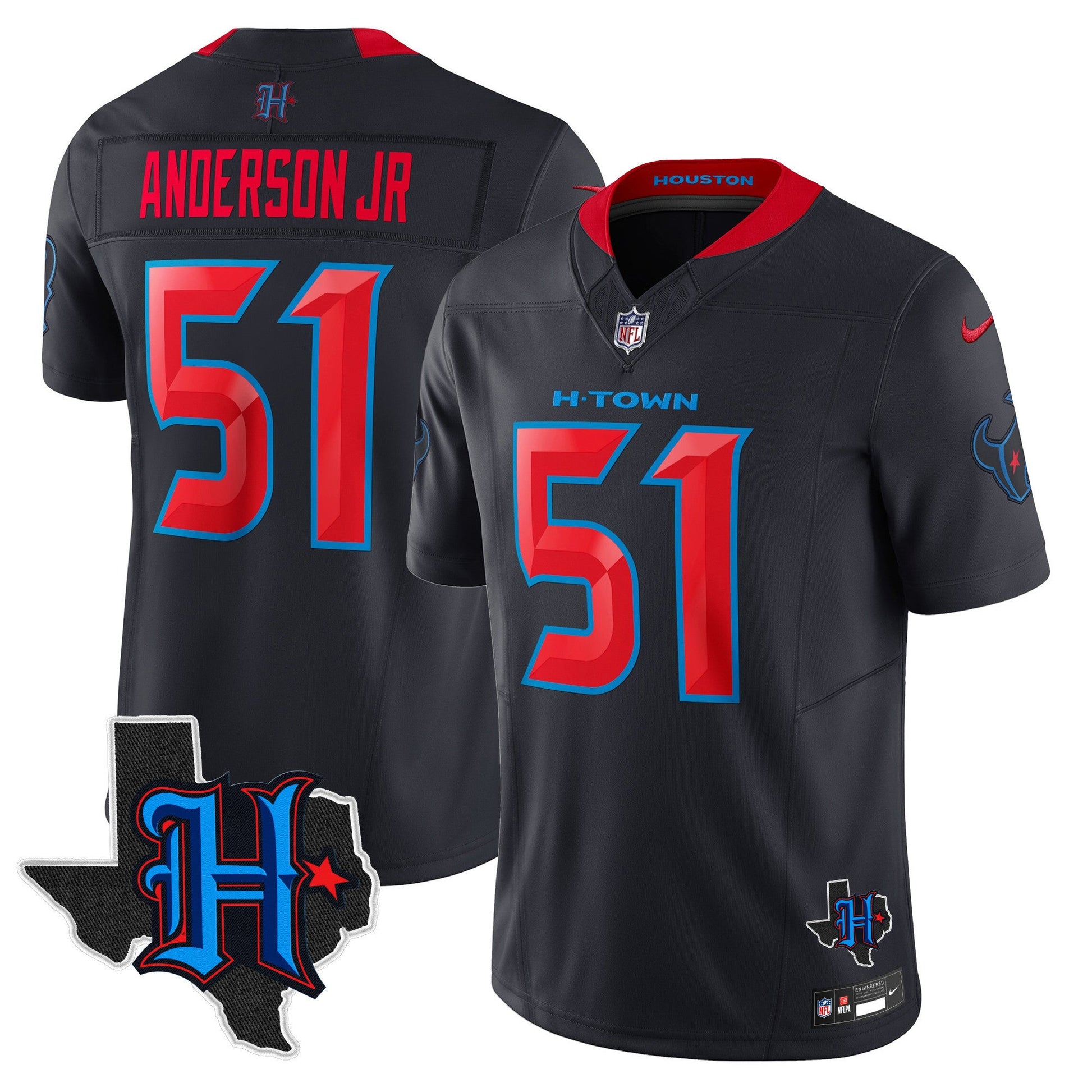 Men's Houston Texans 2024 Texas Patch Vapor Limited Jersey - All Stitched