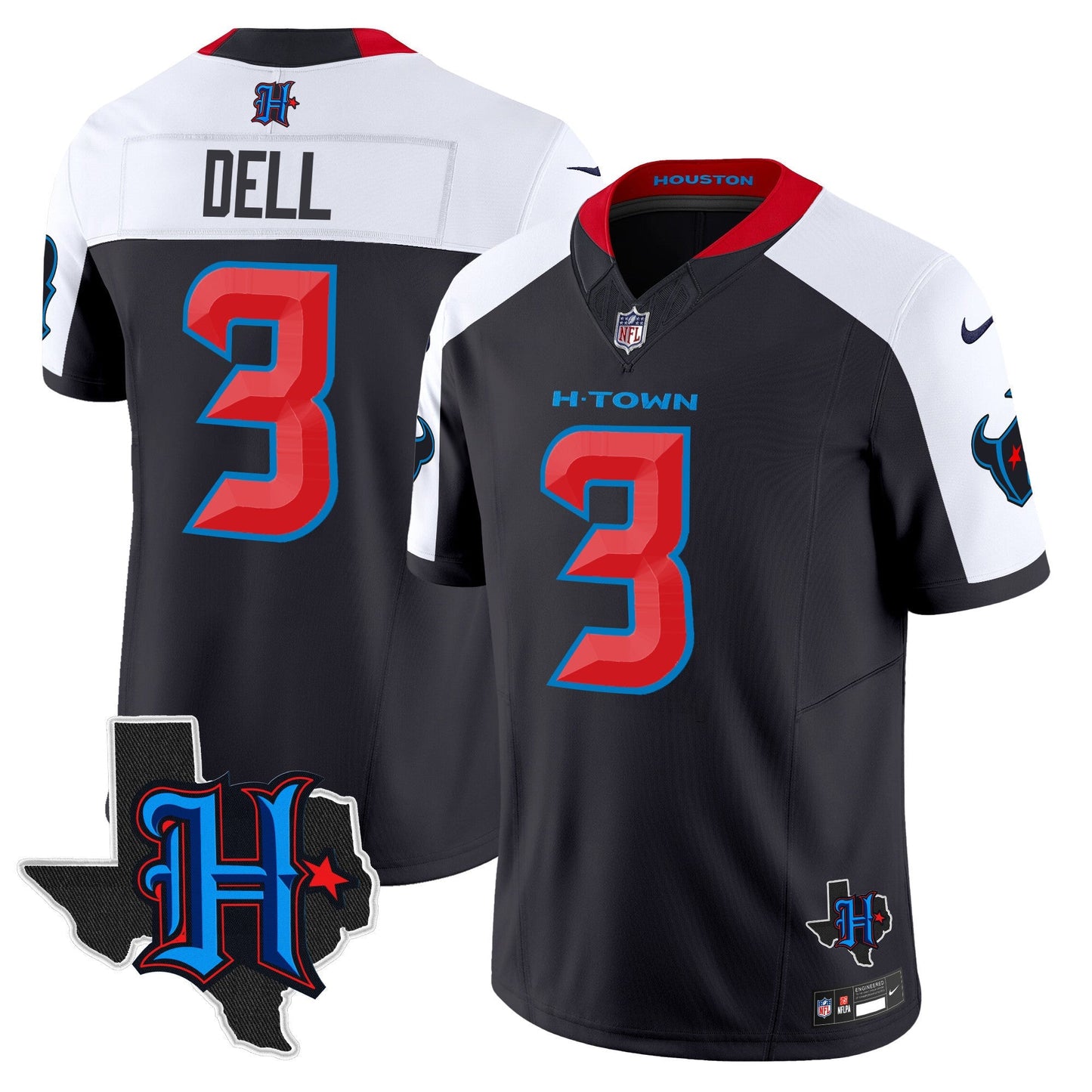 Men's Houston Texans 2024 Texas Patch Vapor Limited Jersey - All Stitched