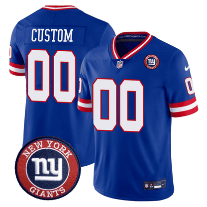 Giants Logo Patch Limited Custom Jersey - All Stitched