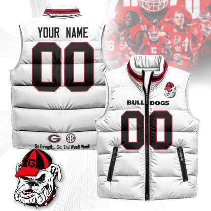 Custom Georgia Bulldogs Unisex Puffer Vest