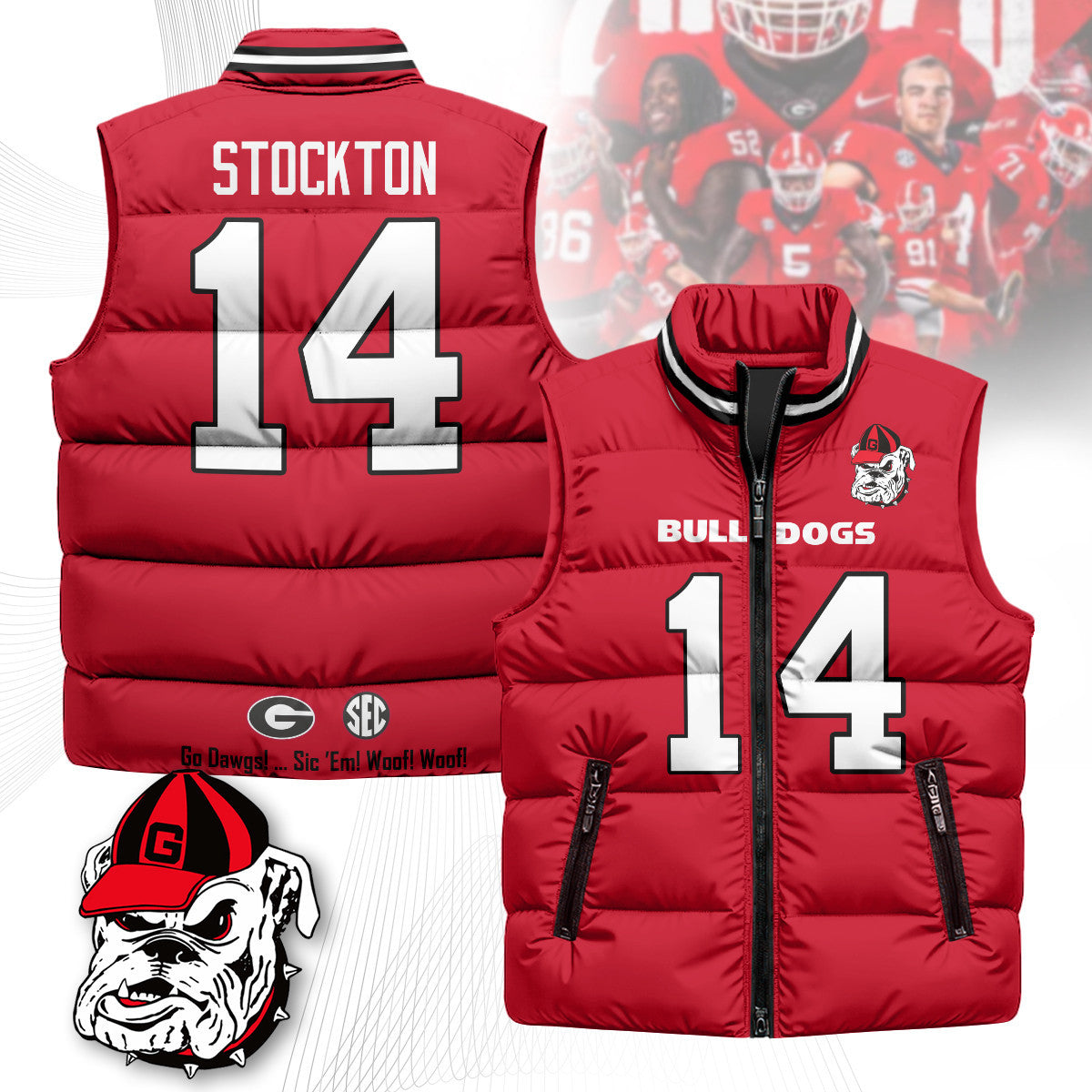 Georgia Bulldogs Unisex Puffer Vest