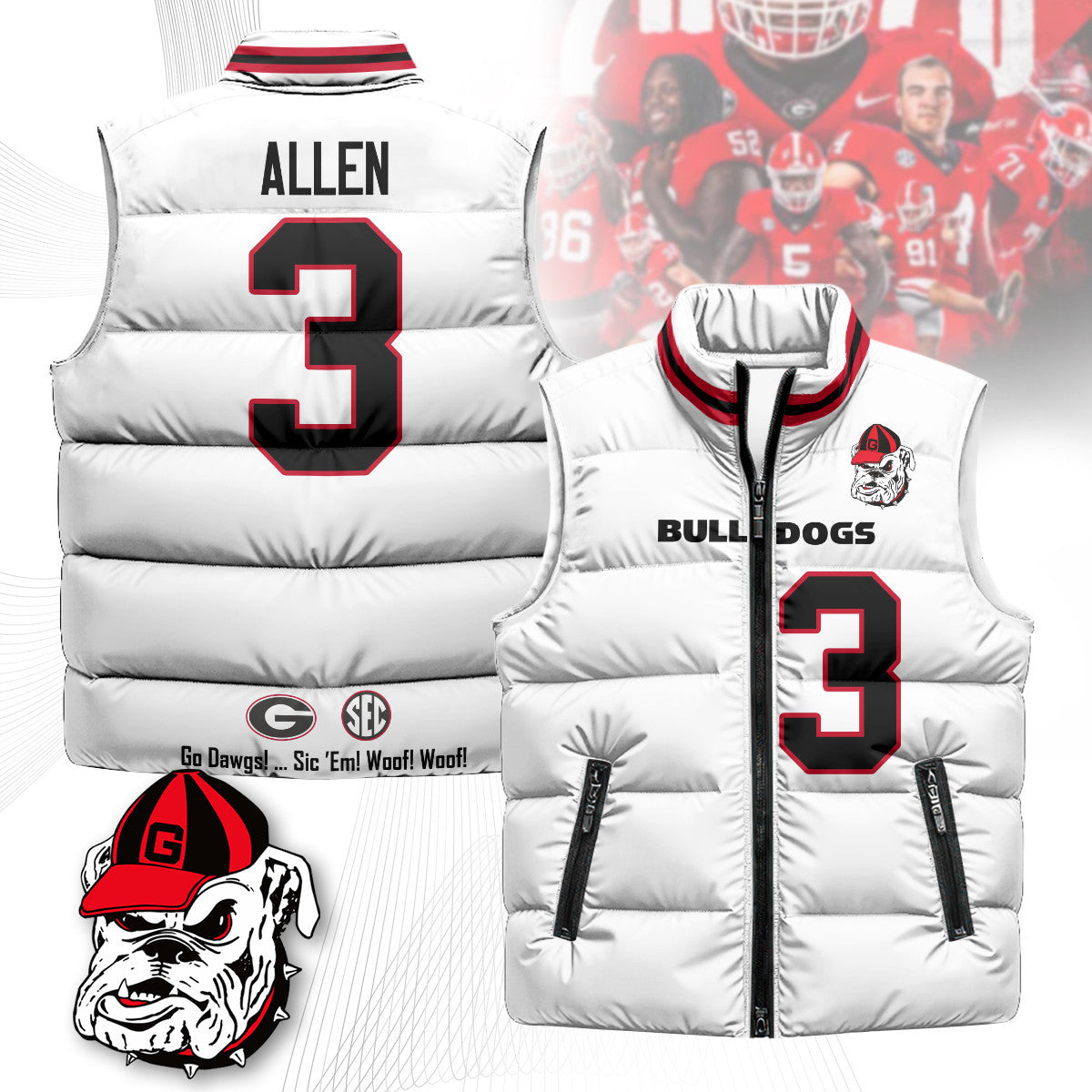 Georgia Bulldogs Unisex Puffer Vest