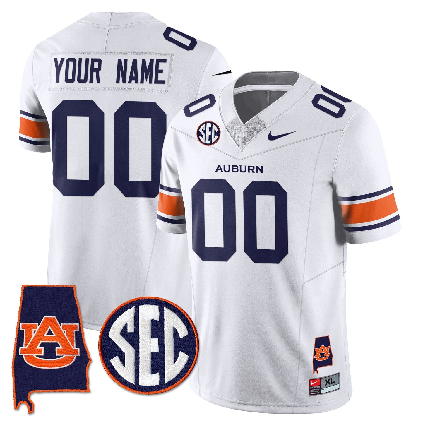Auburn Tigers Alabama Patch Vapor Limited Custom Jersey - All Stitched
