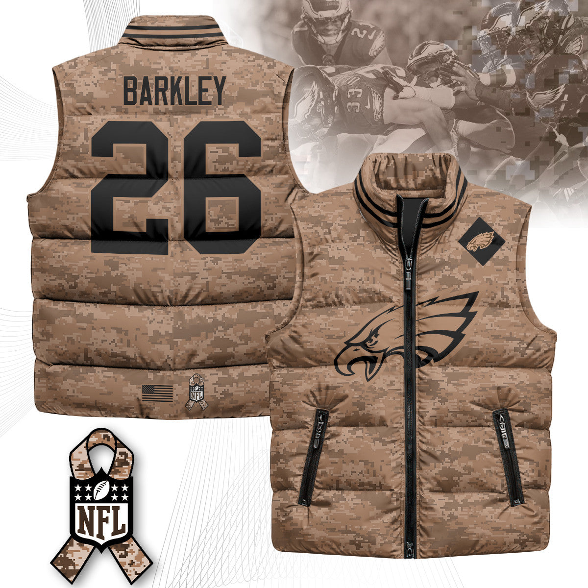 Philadelphia Eagles Salute To Service Puffer Vest