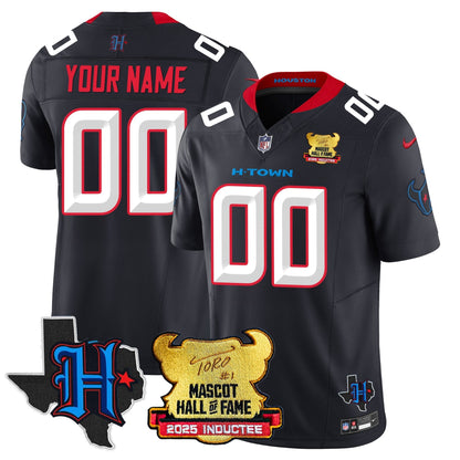 Houston Texans 2025 Mascot Hall Of Fame Custom Jersey - All Stitched