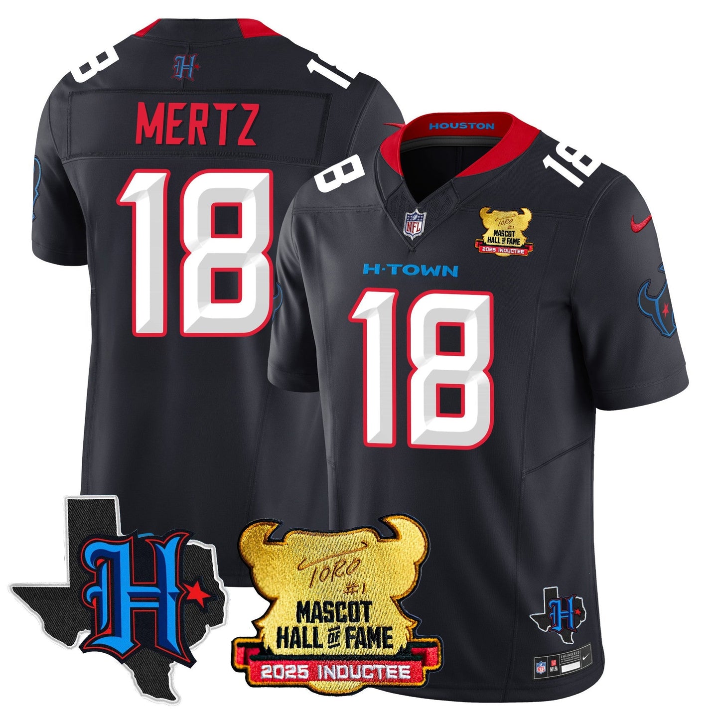Houston Texans 2025 Mascot Hall Of Fame Jersey - All Stitched