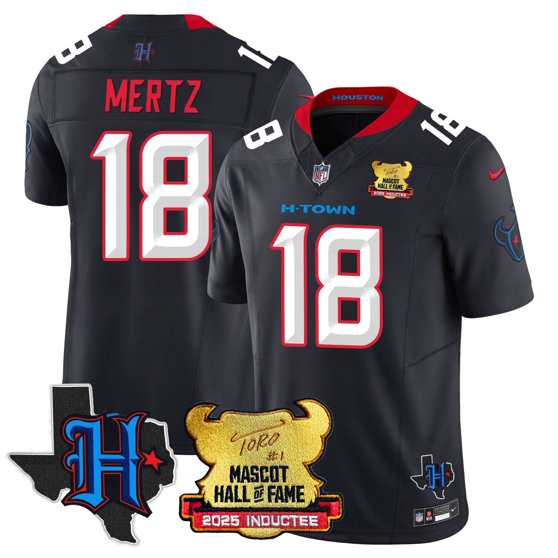 Houston Texans 2025 Mascot Hall Of Fame Jersey - All Stitched