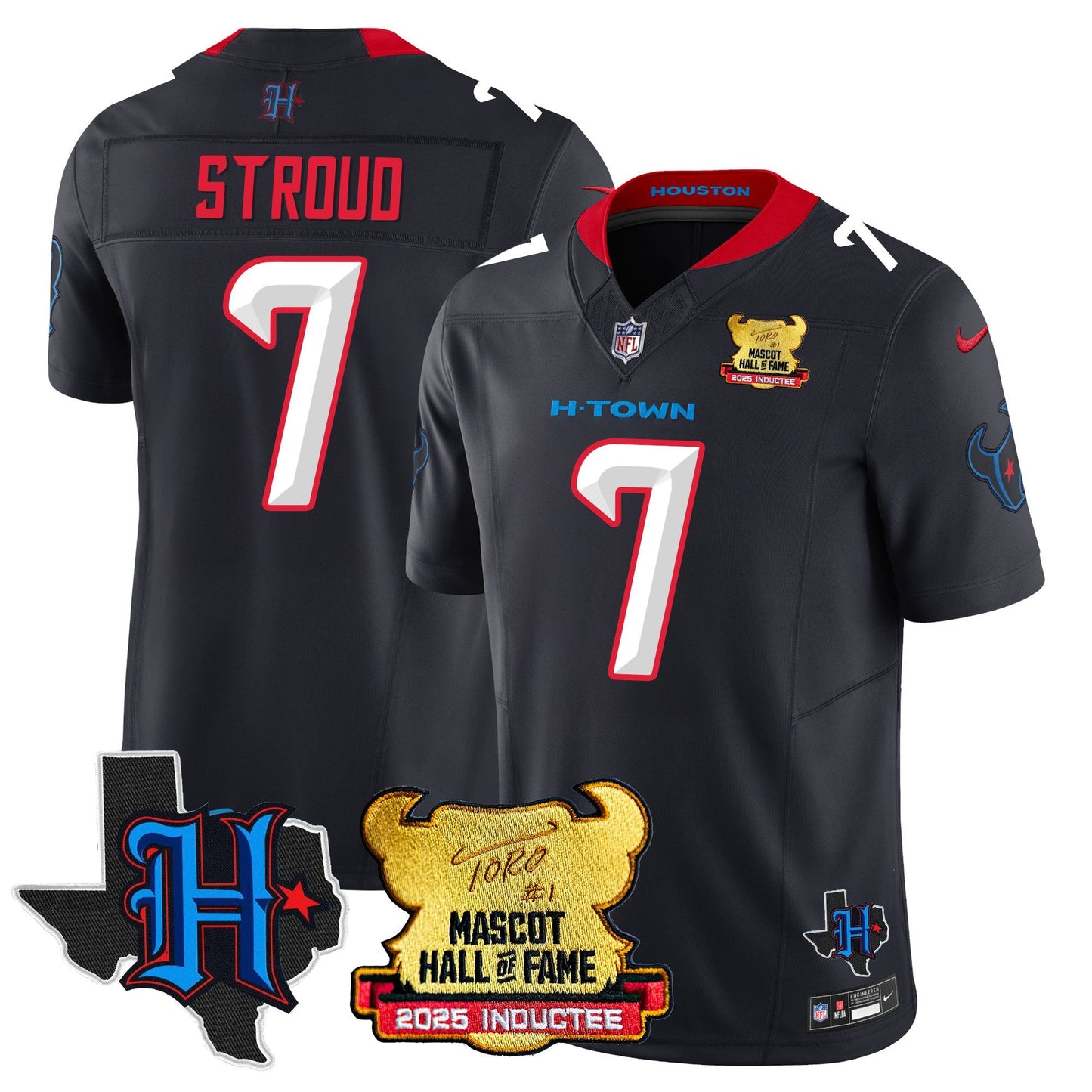 Houston Texans 2025 Mascot Hall Of Fame Jersey - All Stitched