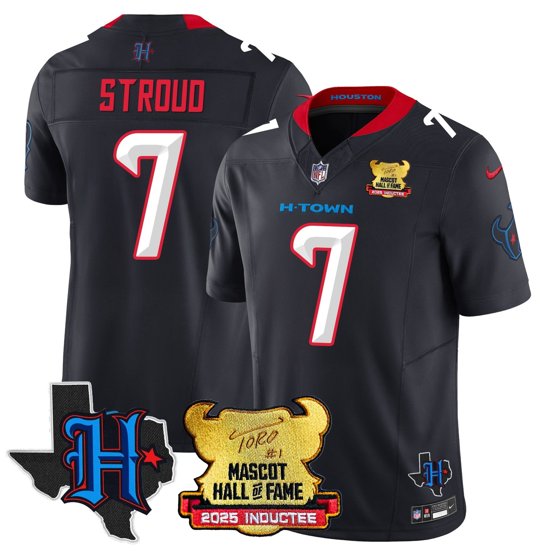 Houston Texans 2025 Mascot Hall Of Fame Jersey - All Stitched